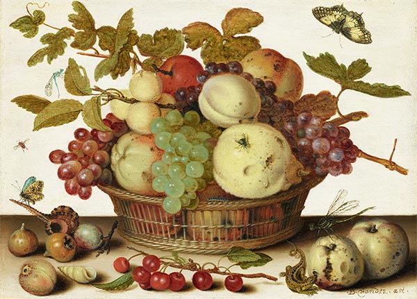 Balthasar van der Ast | Stillleben mit Fruchtkorb, c.1632 | Giclée Leinwand Kunstdruck