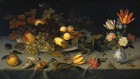 Balthasar van der Ast | Still Life with Fruit and Flowers, 1620 | Giclée Canvas Print