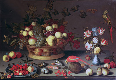 Balthasar van der Ast | A Basket of Grapes and other Fruit, Undated | Giclée Canvas Print