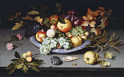 Still Life of Fruit on a Kraak Porcelain Dish, 1617 | van der Ast | Giclée Canvas Print