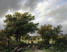 Road among Trees, 1854 by Barend Cornelius Koekkoek | Canvas Print