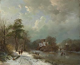 Winter Landscape, Holland, 1833 by Barend Cornelius Koekkoek | Canvas Print