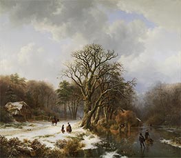 Winter Landscape, 1837 by Barend Cornelius Koekkoek | Canvas Print