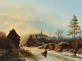 Barend Cornelius Koekkoek | A Winter's Day | Giclée Canvas Print
