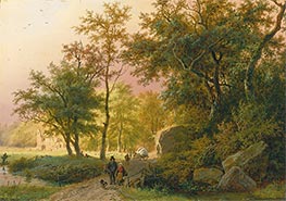 Travellers on a Road, 1849 by Barend Cornelius Koekkoek | Canvas Print