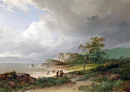 Ein luftiger Tag entlang der Küste | Barend Cornelius Koekkoek | Gemälde Reproduktion