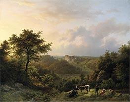 The Stronghold Hollenfels, Luxembourg, 1847 von Barend Cornelius Koekkoek | Leinwand Kunstdruck
