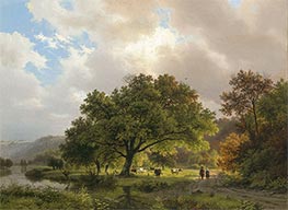 Oak Along a Little Stream 'Het Meertje' at Beek near Nijmegen | Barend Cornelius Koekkoek | Painting Reproduction