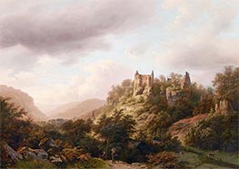 Blick auf Schloss Larochette, 1848 von Barend Cornelius Koekkoek | Leinwand Kunstdruck