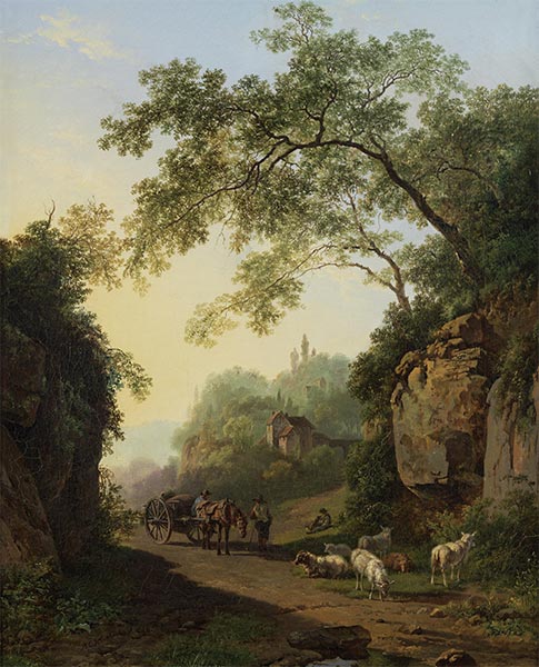 Vergige Landschaft, 1828 | Barend Cornelius Koekkoek | Giclée Leinwand Kunstdruck
