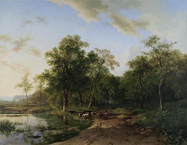 Sommerlandschaft, 1830 | Barend Cornelius Koekkoek | Giclée Leinwand Kunstdruck