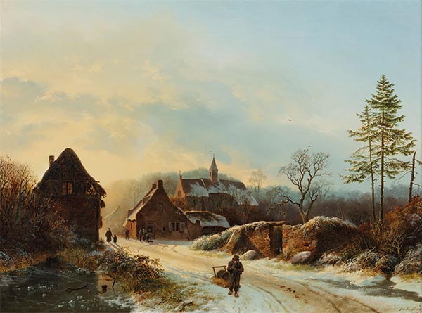 A Winter's Day, 1837 | Barend Cornelius Koekkoek | Giclée Canvas Print