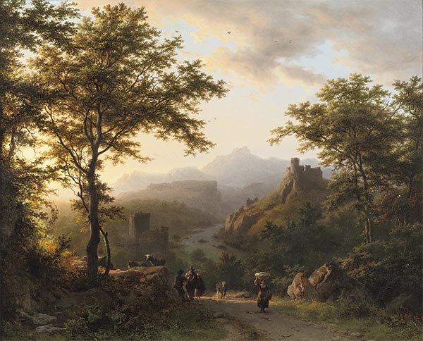 Barend Cornelius Koekkoek | Panoramic Landscape at Dusk, 1851 | Giclée Canvas Print