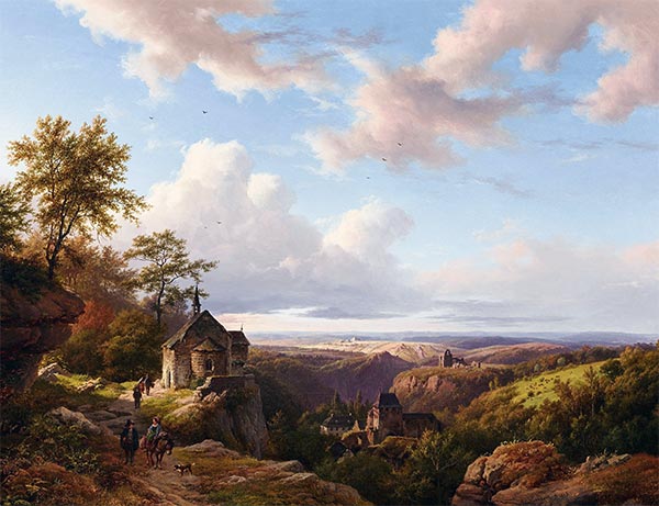 Eifel Landscape with Small Church, 1845 | Barend Cornelius Koekkoek | Giclée Canvas Print