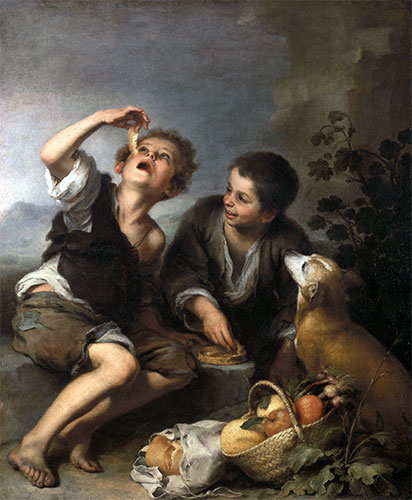 Murillo | The Pie Eaters, c.1675/82 | Giclée Canvas Print