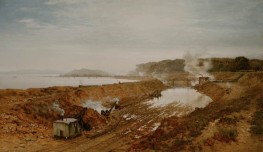 Der Aushub des Manchester-Schiffskanals: ..., 1891 von Benjamin Williams Leader | Giclée Leinwand-Kunstdruck