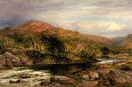 Herbst in Nordwales, 1867 von Benjamin Williams Leader | Giclée Leinwand-Kunstdruck