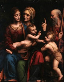 The Holy Family with Saints Anne and John, c.1520/30 by Bernardino Luini | Canvas Print