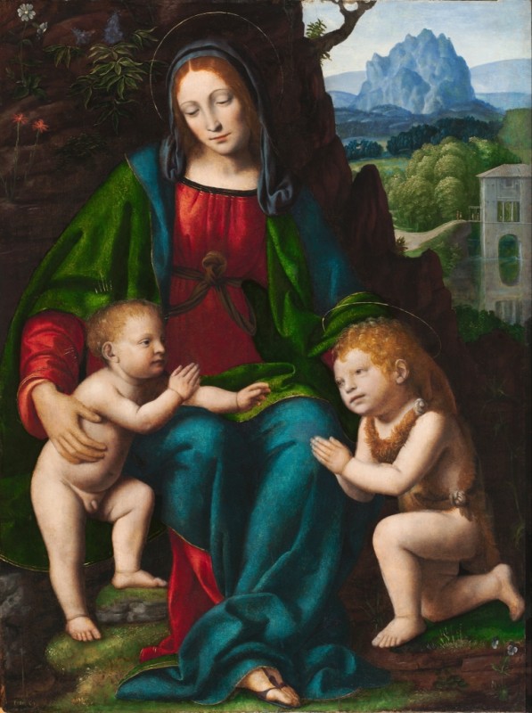 Virgin and Child with the Infant Saint John the Baptist, c.1520/25 | Bernardino Luini | Giclée Canvas Print
