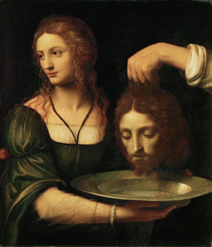 Salome empfängt das Haupt des heiligen Johannes des Täufers, c.1520/30 | Bernardino Luini | Giclée Leinwand-Kunstdruck