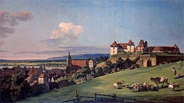View of Pirna from the Sonnenstein Castle, c.1750/60 von Bernardo Bellotto | Leinwand Kunstdruck