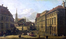 A view of the Lobkowicz Palace in Vienna, c.1760/67 von Bernardo Bellotto | Leinwand Kunstdruck