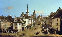 The Marketplace at Pirna, c.1764 von Bernardo Bellotto | Leinwand Kunstdruck
