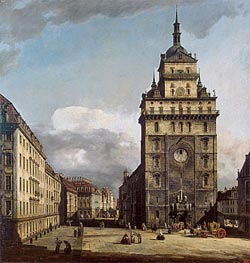 Square with the Kreuz Kirche in Dresden | Bernardo Bellotto | Painting Reproduction