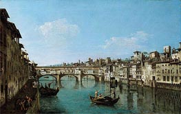 The Ponte Vecchio, Florence, n.d. von Bernardo Bellotto | Leinwand Kunstdruck