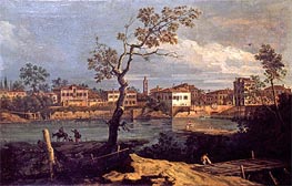Country, Shore by the River, undated von Bernardo Bellotto | Leinwand Kunstdruck