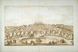 View of Vienna (Belvedere Palace Gardens), undated von Bernardo Bellotto | Papier-Kunstdruck