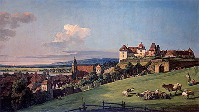 View of Pirna from the Sonnenstein Castle, c.1750/60 | Bernardo Bellotto | Giclée Leinwand Kunstdruck