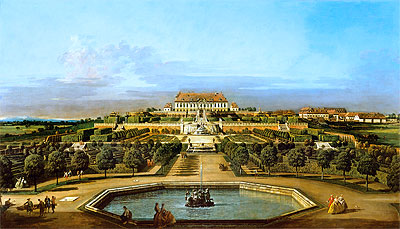 Hof Castle, Garden View, c.1758/61 | Bernardo Bellotto | Giclée Leinwand Kunstdruck