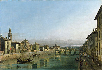 The Arno in Florence with the Ponte alla Carraia, c.1745 | Bernardo Bellotto | Giclée Canvas Print
