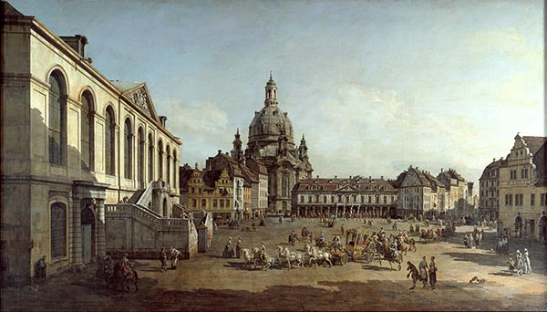 Der Neumarkt in Dresden vom Jüdenhofe aus, c.1748/49 | Bernardo Bellotto | Giclée Leinwand Kunstdruck
