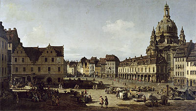 View of the New Market Place in Dresden from the Moritzstrasse, c.1749/51 | Bernardo Bellotto | Giclée Canvas Print