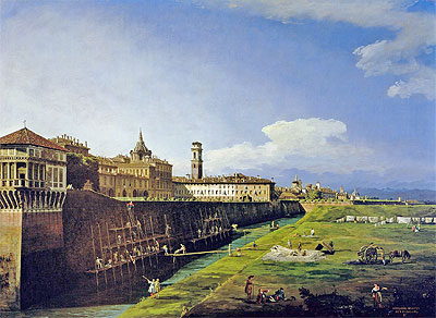 View of Turin from the Gardens of the Palazzo Reale, 1745 | Bernardo Bellotto | Giclée Leinwand Kunstdruck