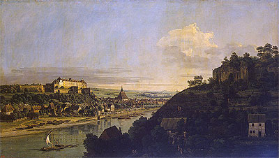 View of Pirna from the Right Bank of the Elba, c.1753 | Bernardo Bellotto | Giclée Leinwand Kunstdruck