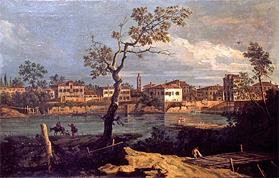Land, Ufer am Fluss, n.d. | Bernardo Bellotto