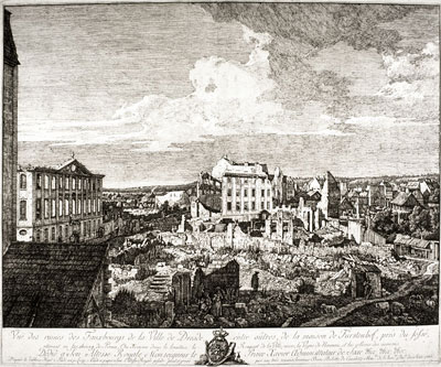 Bernardo Bellotto | View of the Ruins of the Suburbs of Dresden, 1766 | Giclée Paper Print