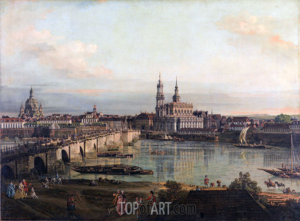 Dresden from the Neustädter Bridgehead, 1765 | Bernardo Bellotto | Giclée Canvas Print