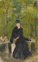 The Artist's Sister Edma Seated in a Park, 1864 by Berthe Morisot | Paper Art Print