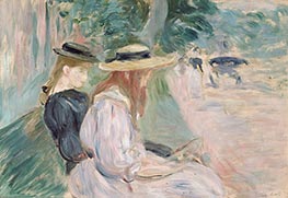 On a Bench in the Bois de Boulogne, c.1894 by Berthe Morisot | Canvas Print