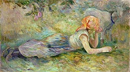 Hirtin ruht sich aus, 1891 von Berthe Morisot | Leinwand Kunstdruck
