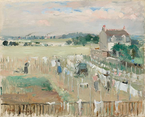 Die Wäsche zum Trocknen aufhängen, 1875 | Berthe Morisot | Giclée Leinwand Kunstdruck