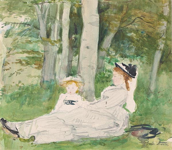 At the Edge of the Forest (Edma and Jeanne), c.1872 | Berthe Morisot | Giclée Paper Art Print