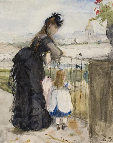 Auf dem Balkon, c.1871/72 | Berthe Morisot | Giclée Papier-Kunstdruck