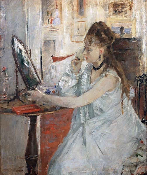 Junge Frau pudert sich, c.1877 | Berthe Morisot | Giclée Leinwand Kunstdruck