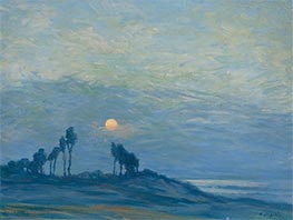 Sonnenuntergang über den Bäumen, 1910 von Birger Sandzén | Leinwand Kunstdruck