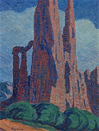 Kirchturmspitzen II, 1919 von Birger Sandzén | Leinwand Kunstdruck